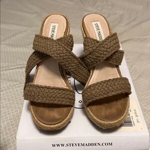 Steve Madden Tan Braided Sandals